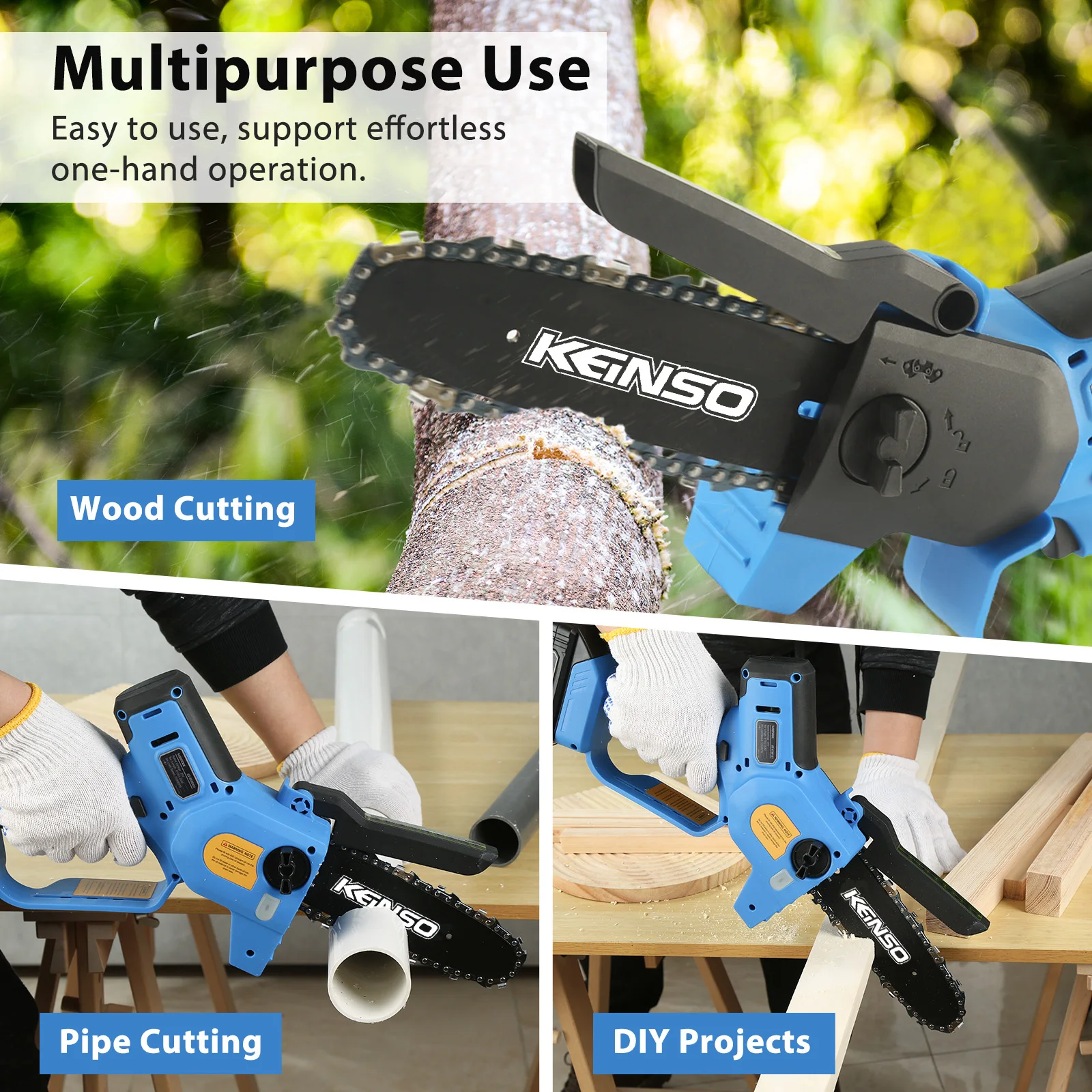 Cordless 6 Inch Electric Chain Saw With Security Lock & Auto Oiler  20V Handheld Chainsaw For Tree Trimming Wood Cutting