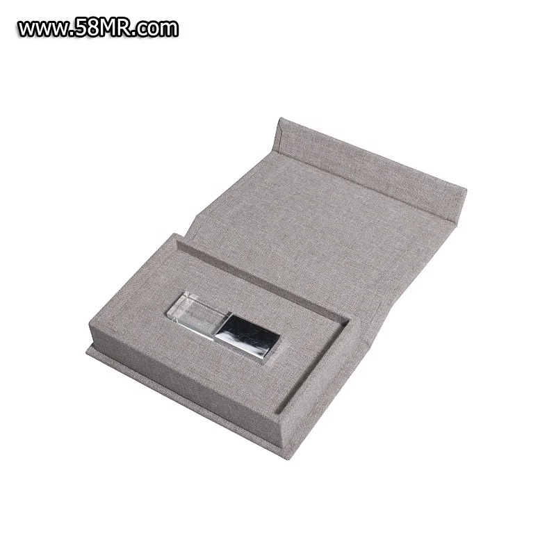 wedding fabric crystal USB stick flash drive presentation gift box
