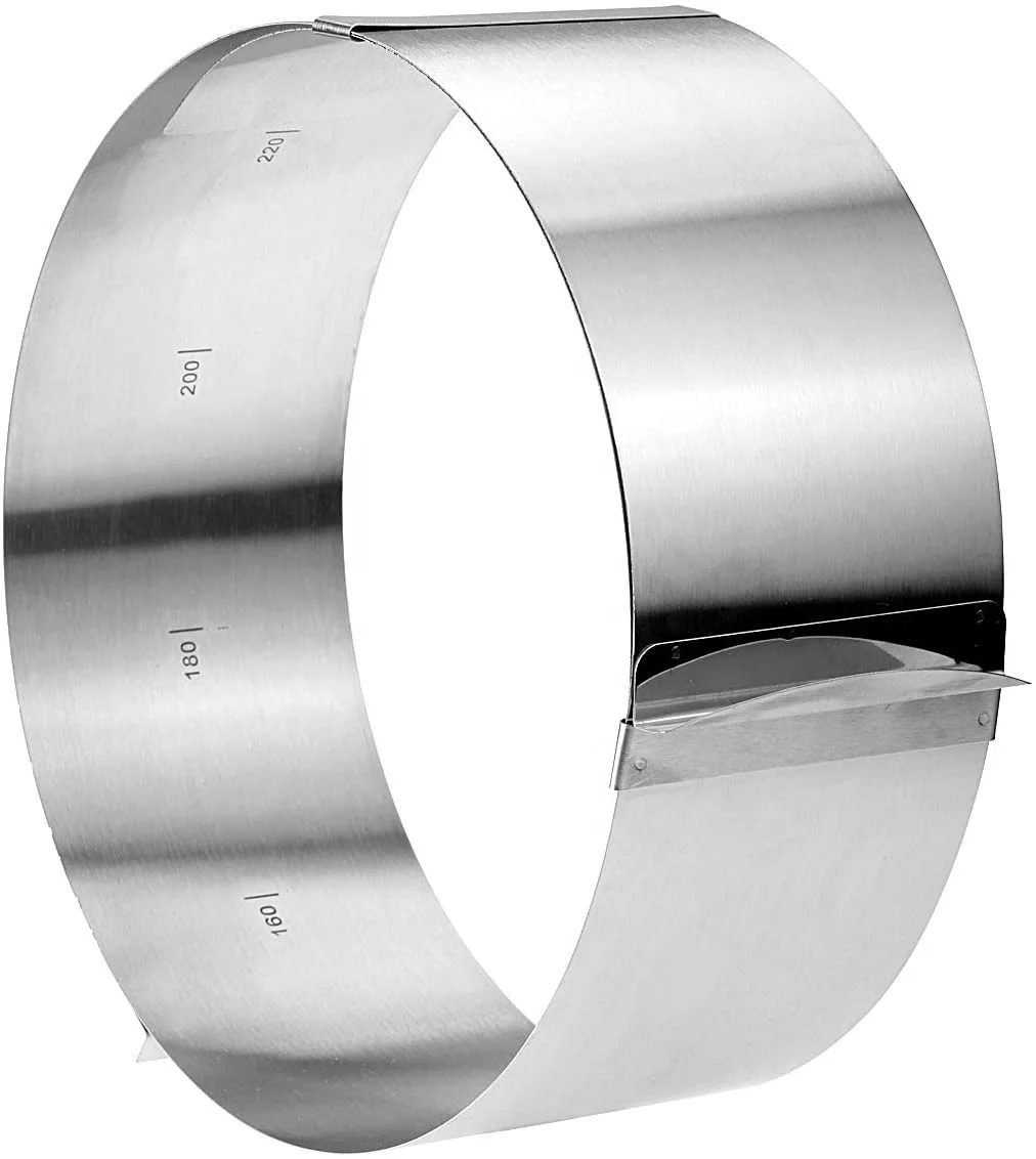 
430 Stainless Steel 6 to12 Inch Adjustable Cake Mousse Mould Cake Baking Cake Decor Mold Pastry Ring 