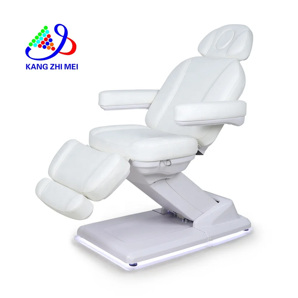 Kangmei Luxury 4 Motors Electric Cosmetic Beauty Salon Spa Lash Facial Dermatology Chair Massage Tables and Beds with Led Light