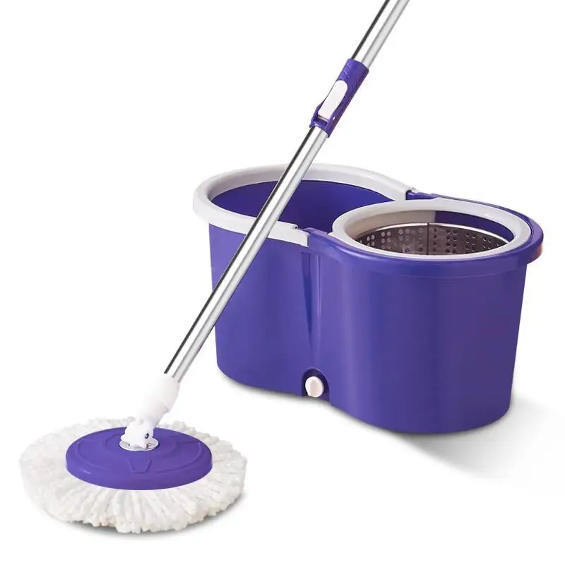 360 Spin Round Magic Mop and Bucket Set Durable No Hand Washing Floor House Cleaning Product