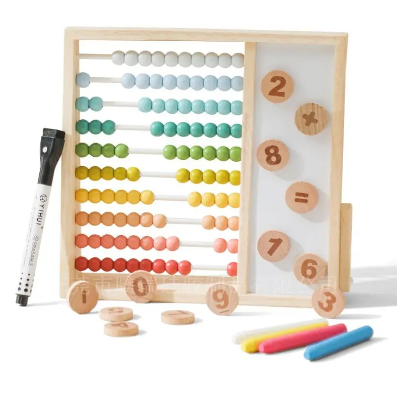 wood counting kid Wooden Abacus Educational Counting Toy 100 Beads Math Tool Toddler Gifts for Boys and Girls