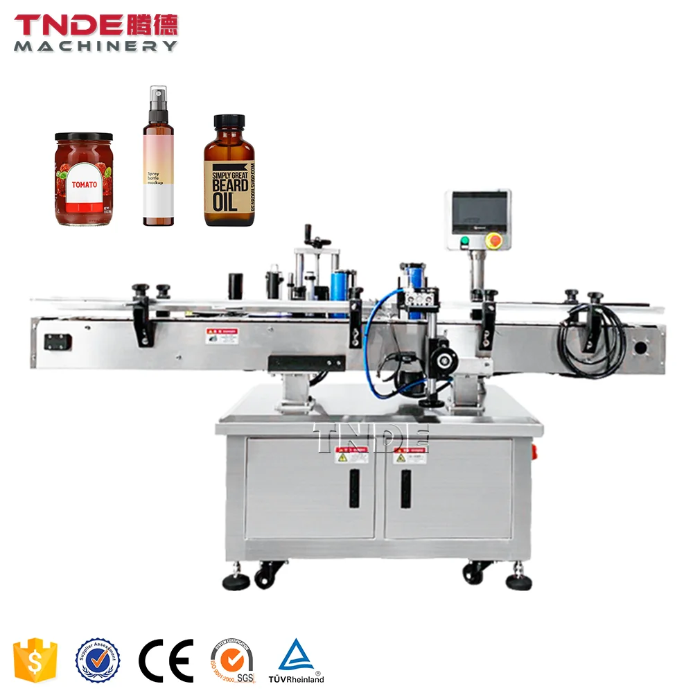 High Quality Automatic Round Juice Water Beverage Bottle  Labeling Machine Pet Jar Top Labeller