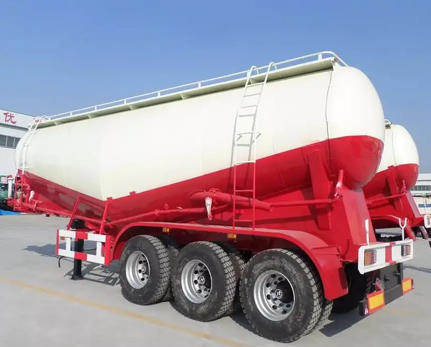 Customized Used  tri-axles Powder Tank car Made in China 42cbm Sinotruk  50t Bulk Cement semi trailer