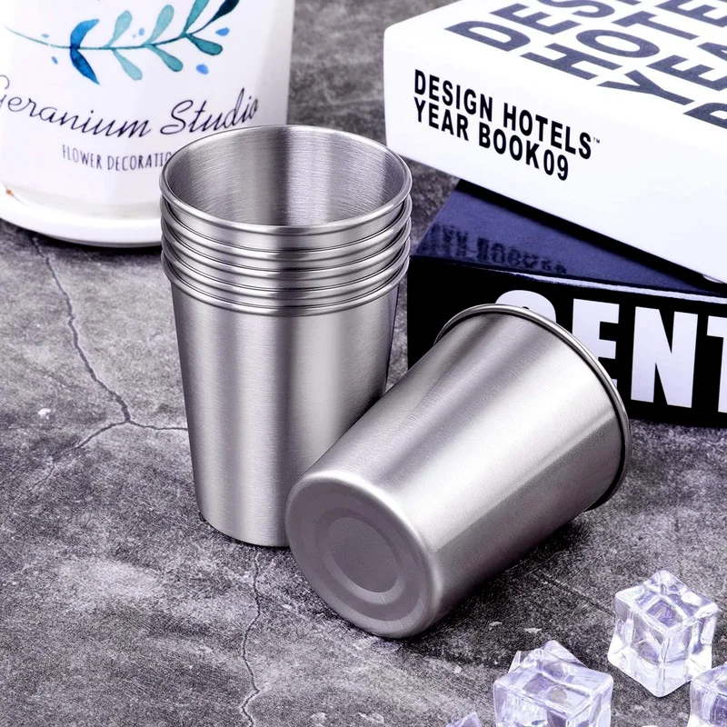 
Stainless Steel Cups dishwasher safe Shatterproof Pint Cup Tumblers Lightweight Metal Drinking Glasses (20,16,12,10, 8, oz) 