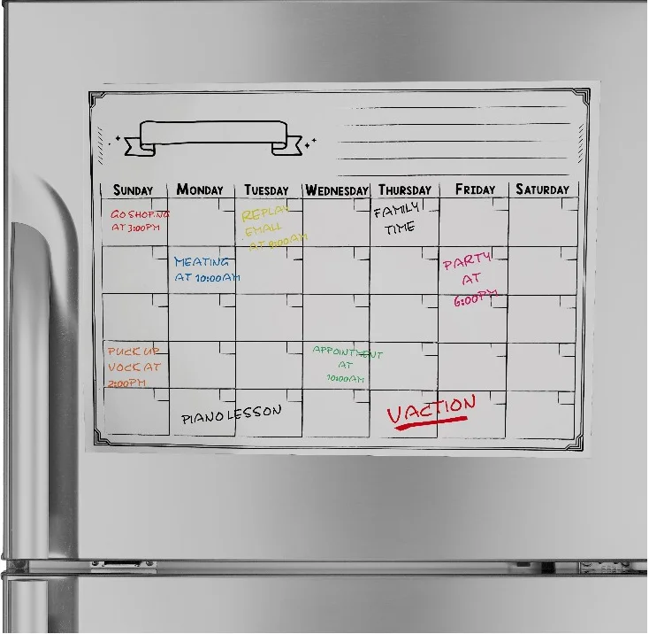 BSCI Dry Erase Write Message Board Fridge Magnet Calendar Magnetic