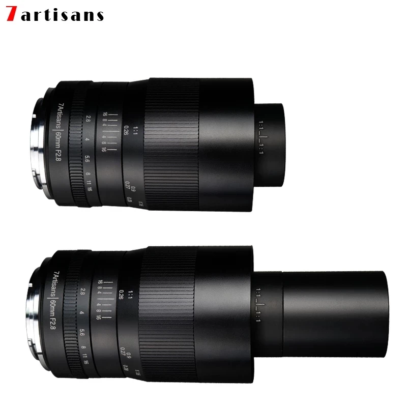 7artisans 60 мм F2.8 APS-C ручной объектив с фиксированным фокусным расстоянием макро камеры объектива Sony NEX E крепление Canon EF-M Fuji FX Macro