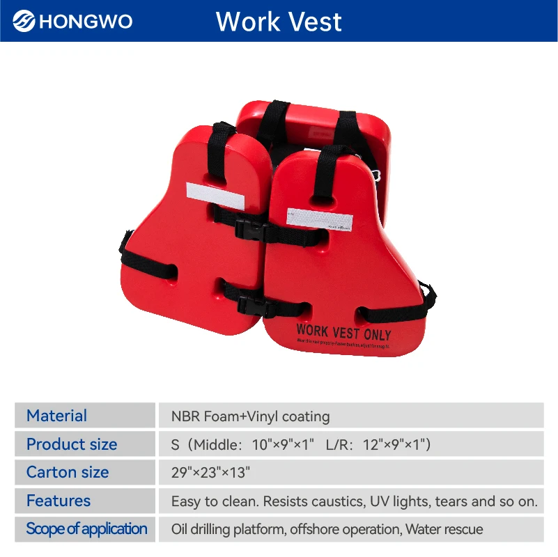 Oil Drilling Platform Life Jacket Kids Adults NBR Vinyl Dipping Foam Water Operation Three Piece Life Work Vest