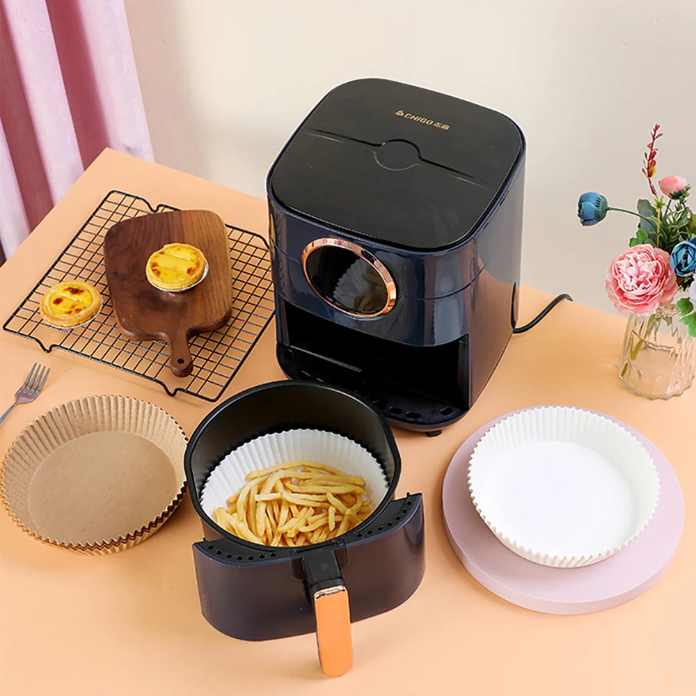 Rectangles Shape Non-Stick Air Fryer  Paper Liners  Oil-Proof and Water-Resistant Parchment Paper for Air Frying and Baking