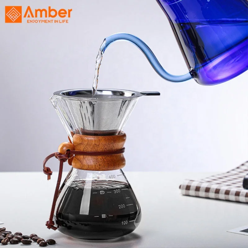 Устойчивый к высоким температурам стеклянный кофейник 400 мл бариста кофеварка для наполнения кофе сервер чая перколяторы