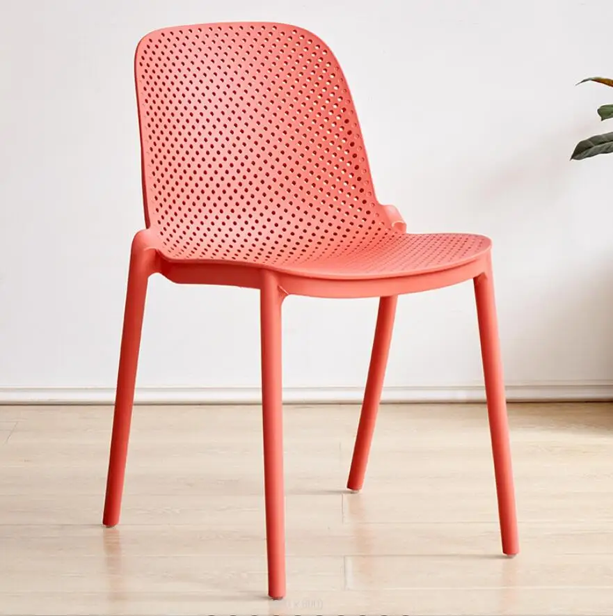 Wholesale Custom Modern Black Red Woven PP Plastic Outdoor Leisure Garden Dining Chair for Livingroom Balcony