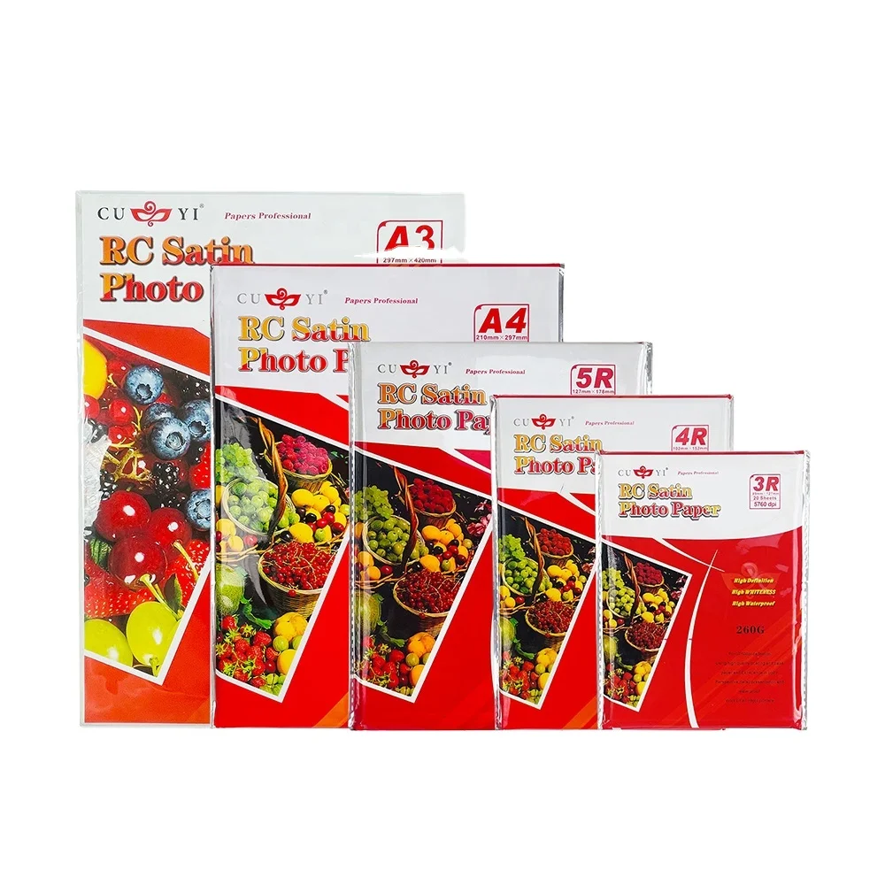 Атласная фотобумага CUYI 260 gsm A3 A4 5R 4R 3R