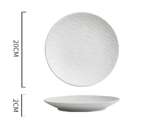 Frosted rock pattern tableware ceramic plate senior sense of western food plate simple shallow plate