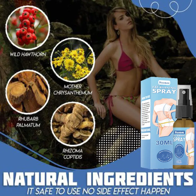 30ml Fat Burning Slimming Spray Weight Loss Essential Oil Spray Ultra Absorption Cellulite Removal for Arm Buttocks Abdomen