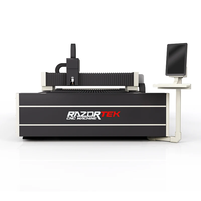Razortek 2KW Hiwin guiderail Laser Cutting Machine CE Approved Raycus Source for Stainless Steel Iron Copper for Metal