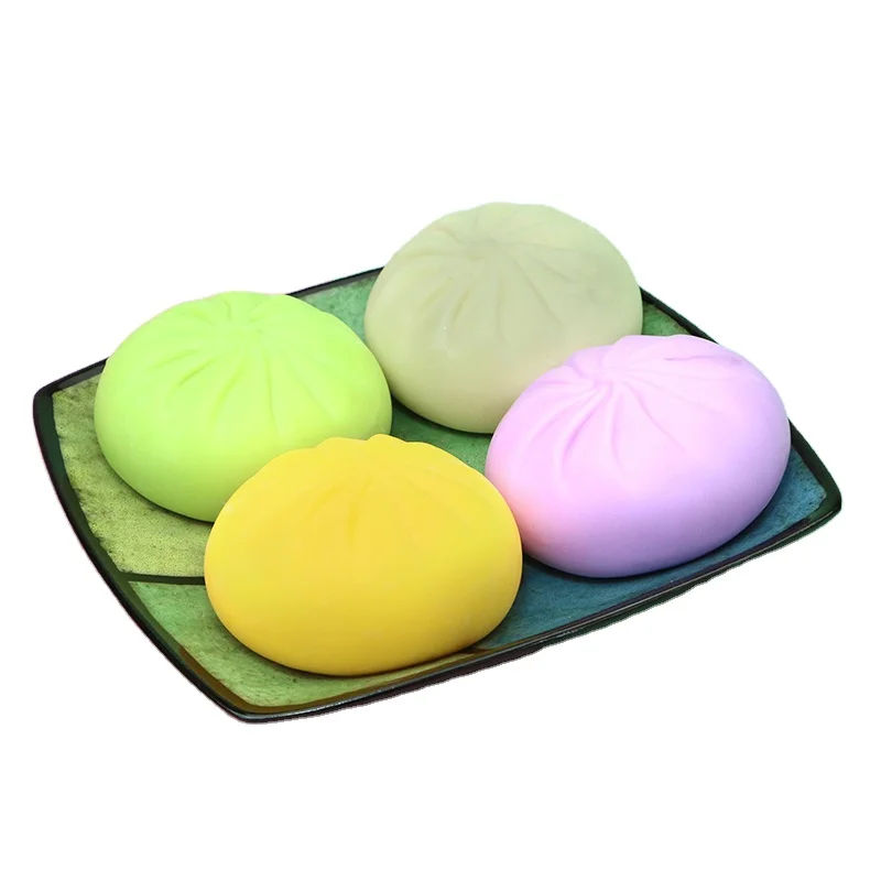 Dumpling Stress Ball Fidget Toy, Dumpling Squishy Stress Ball Steamed Stuffed Bun Squeezing Stress Relief Toy, Dough Balls