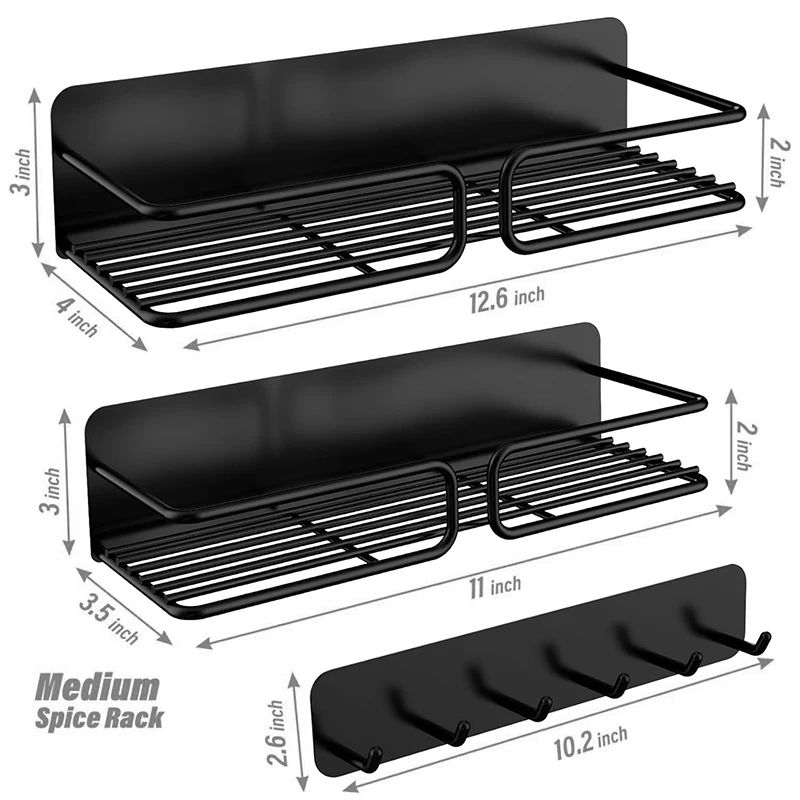 Magnetic Spice Rack Organizer Shelf for Refrigerator , Moveable Magnet Fridge Kitchen Organizers Storage