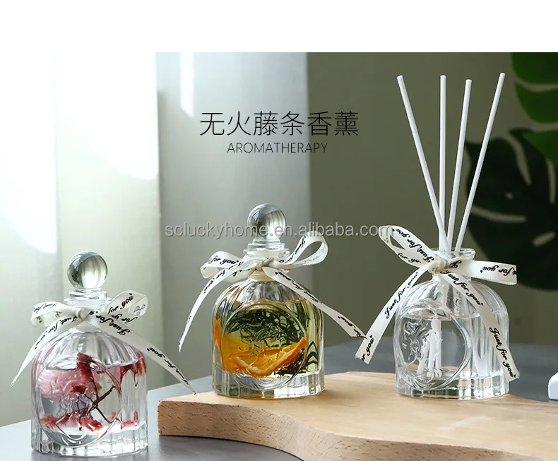 Wholesale Private Label Luxury High Quality Rose Gold Indoor Reed Diffuser Bottle aromatherapy gift box Reed Diffuser