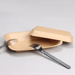 Kraft Brown Paper Food Trays Disposable Grease Resistant Serving  Paper Plates food board Boat Parties  Picnic