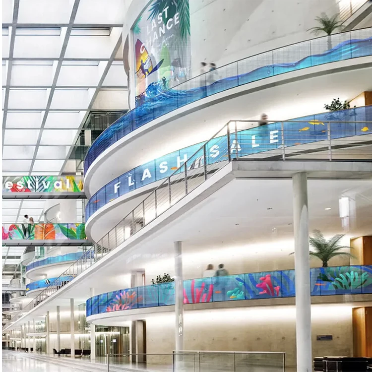 Led Crystal Film Thin Flexible Film Display Screen P8 LED Transparent Video Wall Film Screen for window