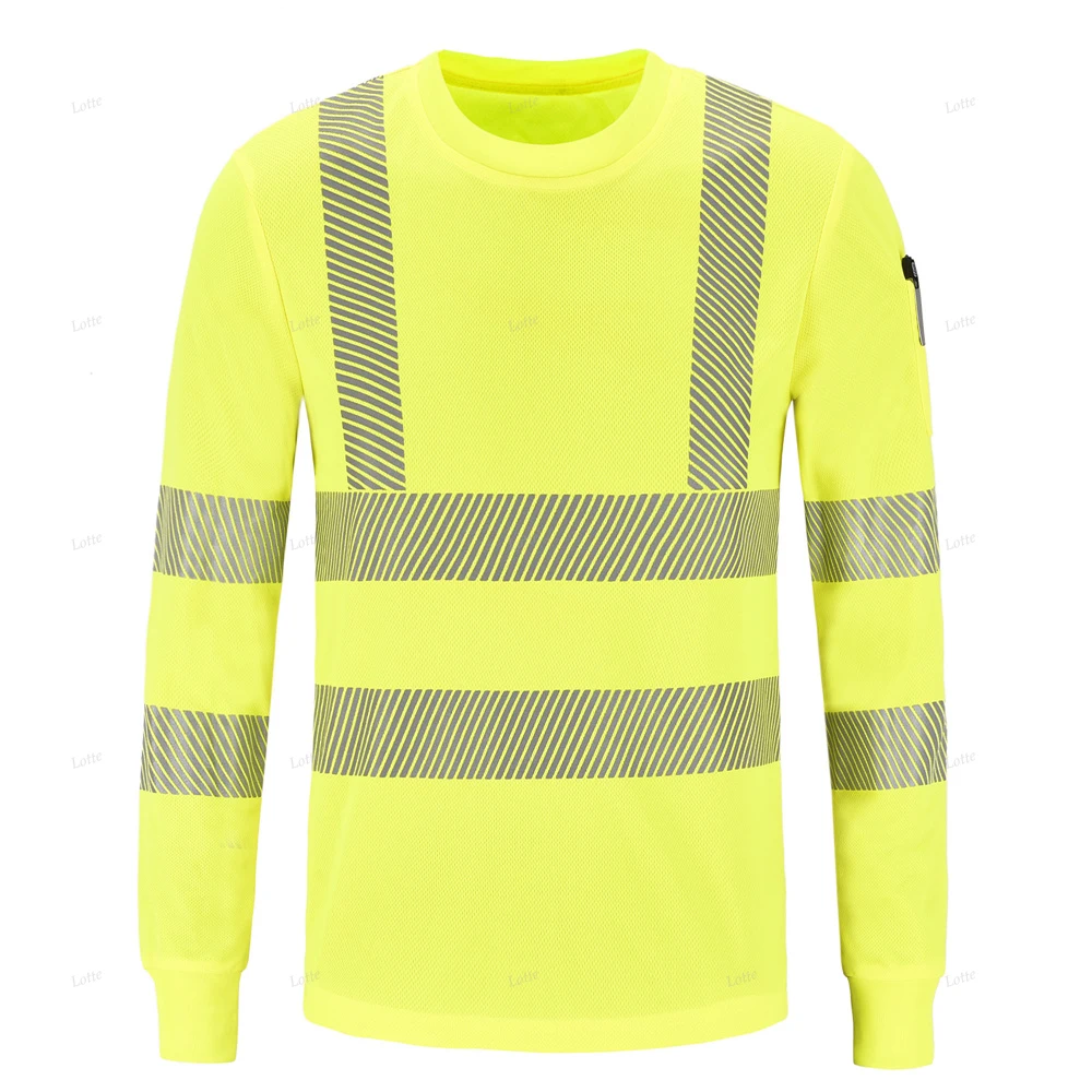Breathable Construction Uniforms Short Shirt Long Sleeve Hi Vis Reflective Road Safety T Shirt Men