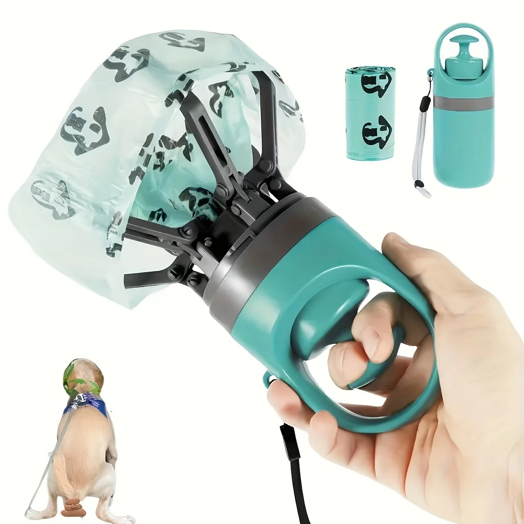 Pet Poop Pickup, Scooper Potty, Portable Easy-to-clean Dog Poop Scooper - Durable Plastic With Built-in Dog Poop Bag Dispenser