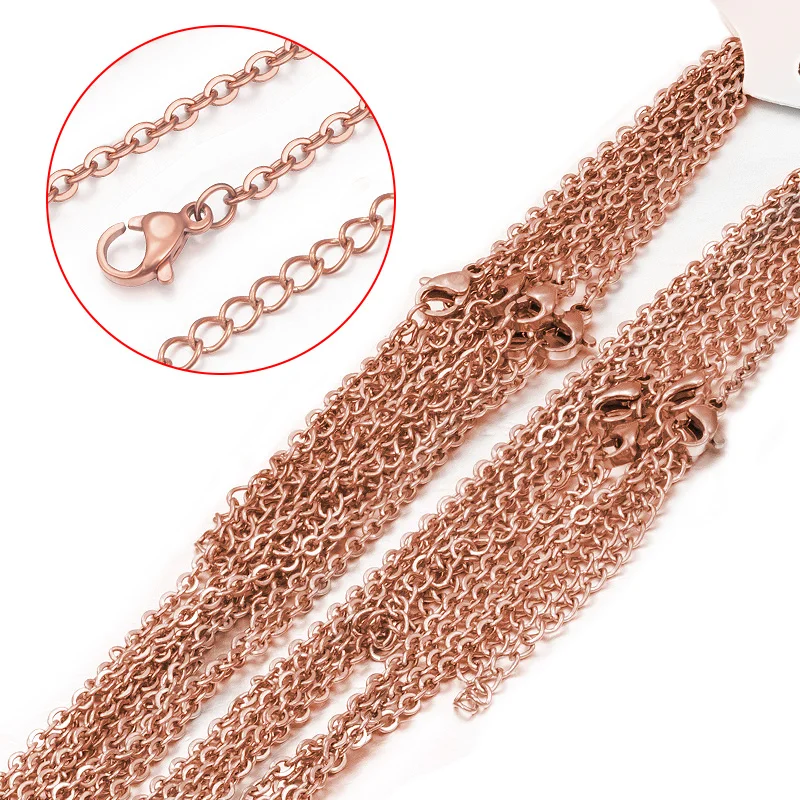 Wholesale Stainless Steel Necklace with Lobster Clasp Connected & Extension Chain Simple Necklace for Diy Jewelry