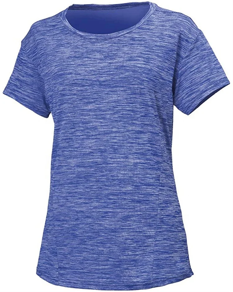 Byval Womens 100% Polyester Quick Dry Breathable Lightweight Short Sleeves Crew Neck Sports Jogger Gym Wearing Girls T Shirts