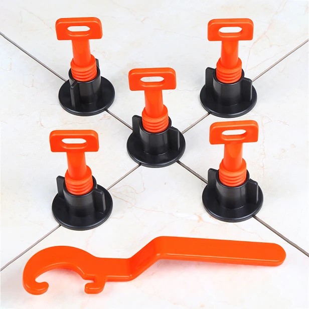 JNZ Premium Quality 50pcs/bag Floor Tiling Tools Plastic Metal Material Reusable Tile Leveling System With 1pcs Wrench