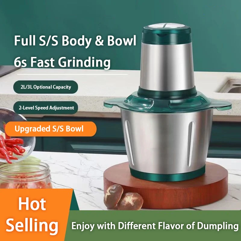Multi Function 3L Electronic Vegetable Garlic Ginger Grinder Cutter Machine Bowl Masher Electric Food Meat Chopper for Kitchen