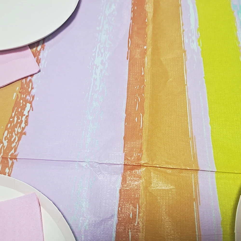 Factory custom color printed tablecloth painted disposable cotton paper tablecloth