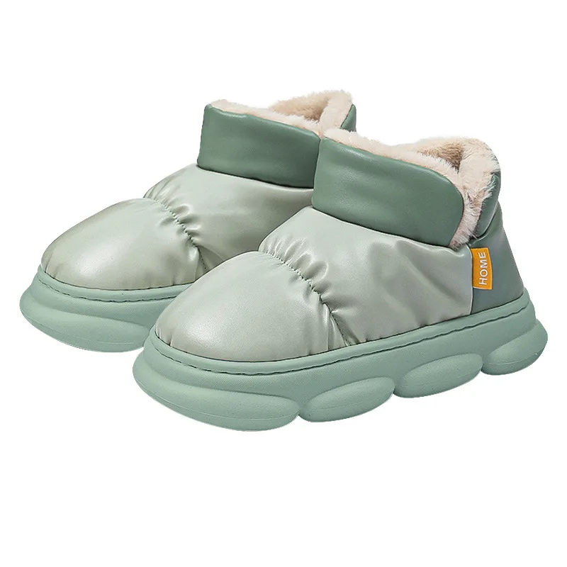 2024 Fashion Winter Brand Plush Cotton Slippers Women Flats Shoes Platform Casual waterproof Home Slippers boots  for Women