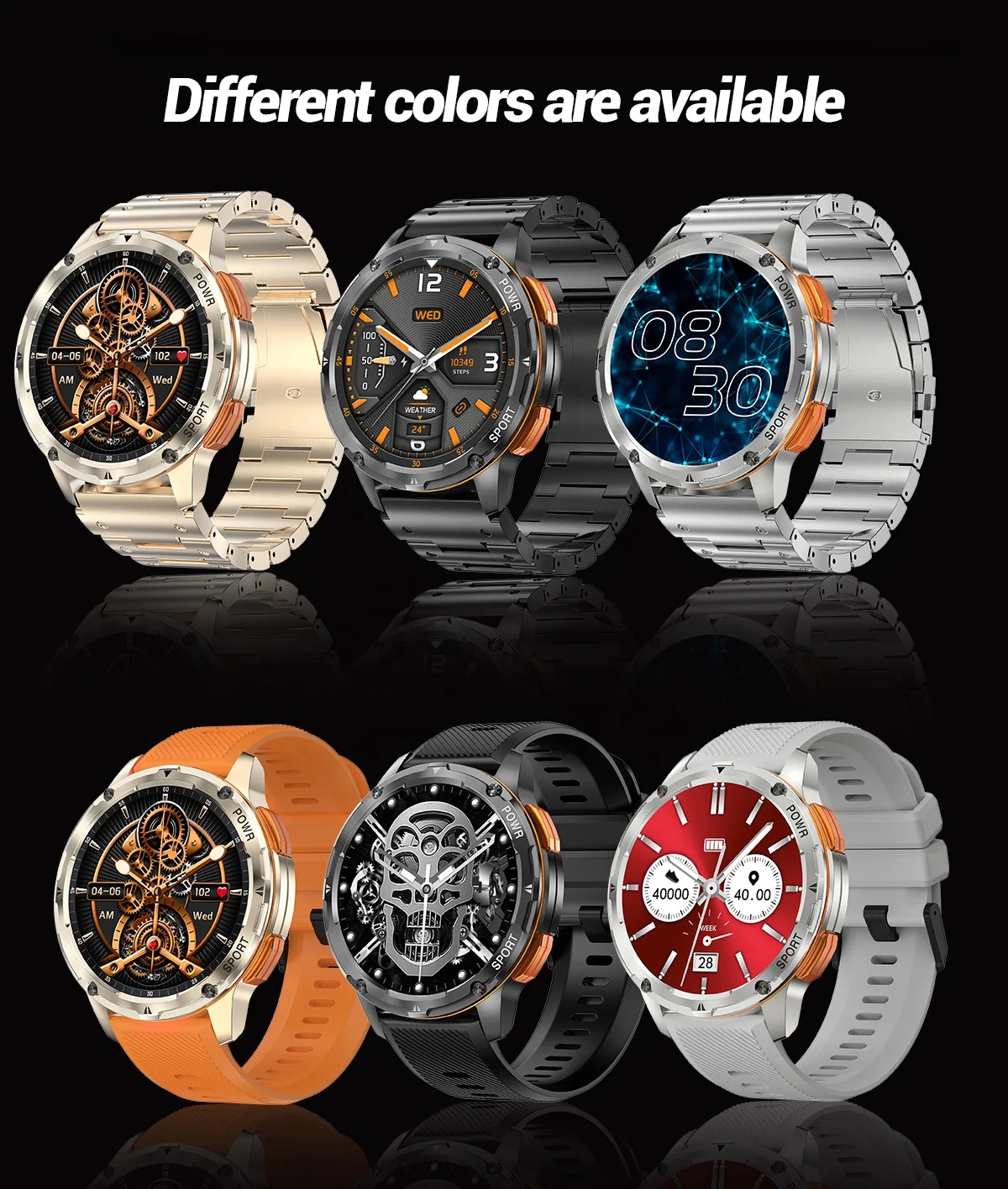 AK59 Smart Watch 2024 Outdoor Sports 1.43inch AMOLED BT Calling 400mAh Battery Health Heart Rate SpO2 Monitoring Smart Watch