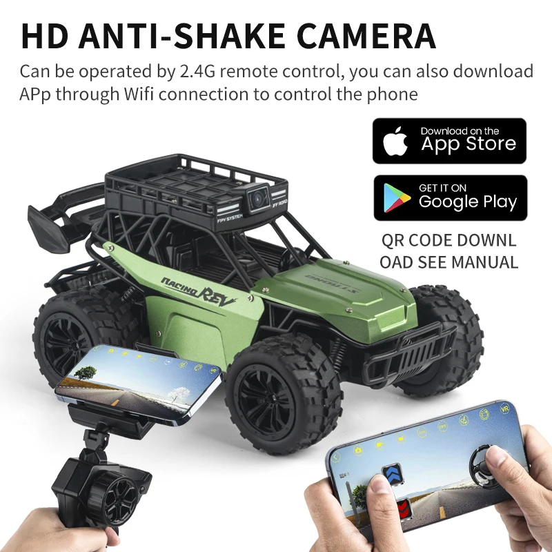 CXJ RC Cars with 1080P Camera Talkie Remote Control Car with 5G FPV UHD Camera Remote Control Truck