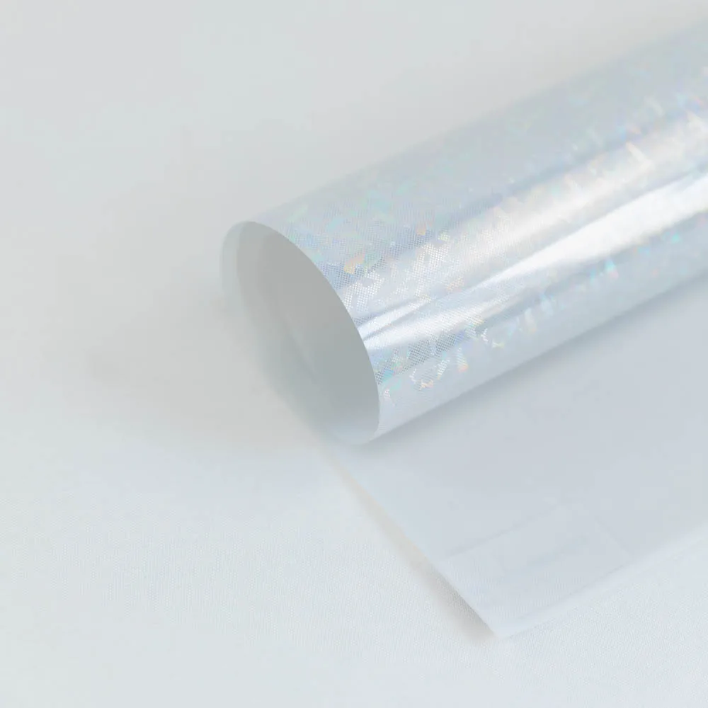 PL057 silver shattered glass metallic Vinyl heat Transfer Vinyl film holographic Vinyl laser film