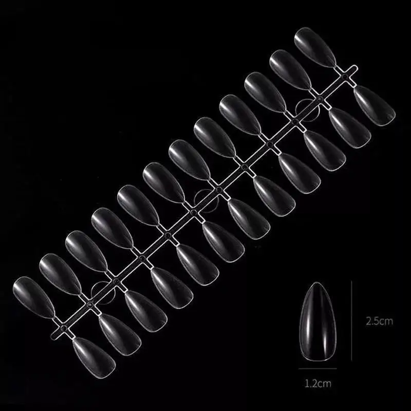 120pcs Display Nail Tips Color Display Nail Sharp Water Drop Shape Clear Natural Color Chart Display for Manicure Practice