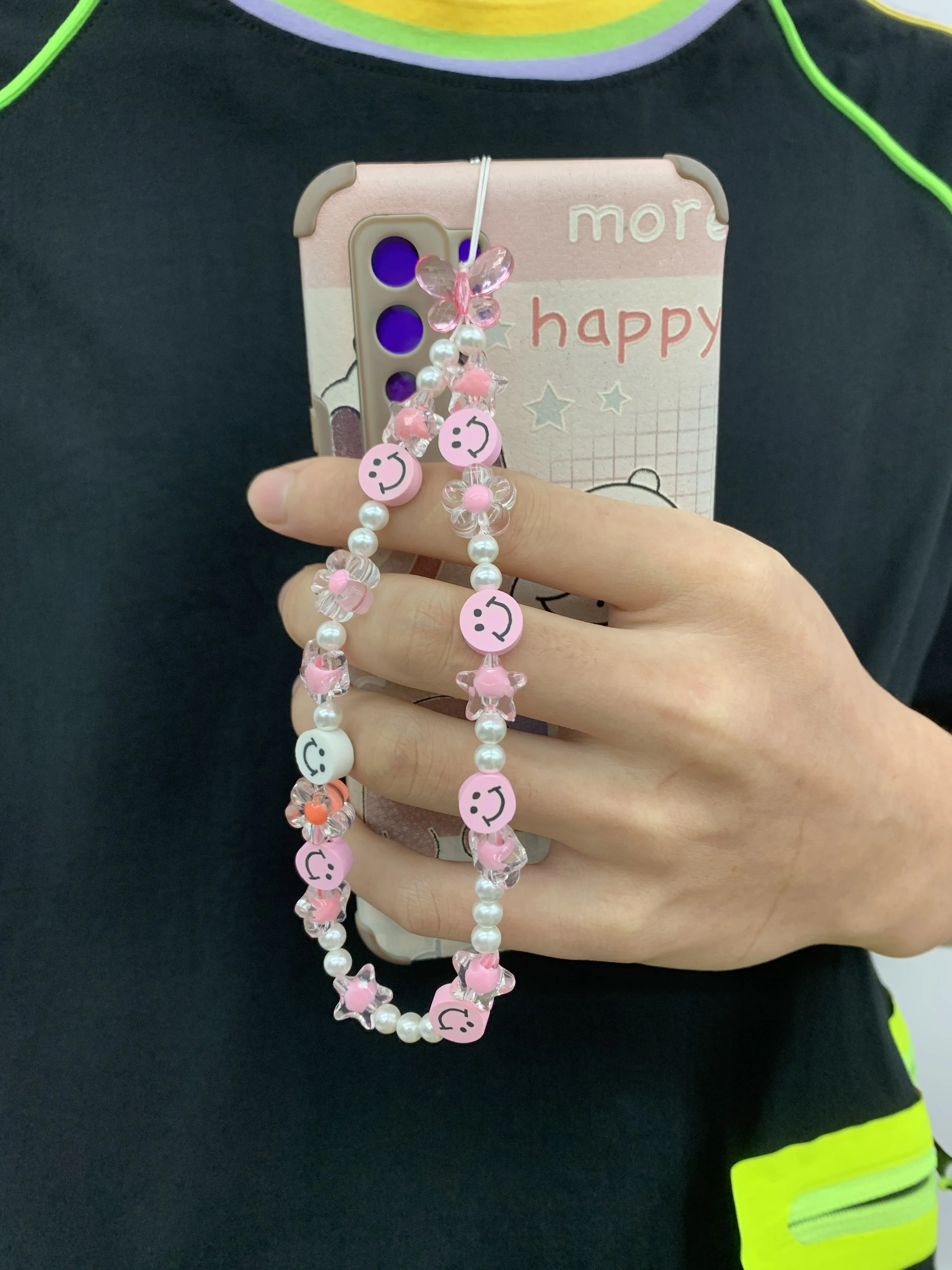 2022 NEW Custom Summer BOHO Trendy Blue Crystal Beaded Phone Lanyard Phone Charm Strap