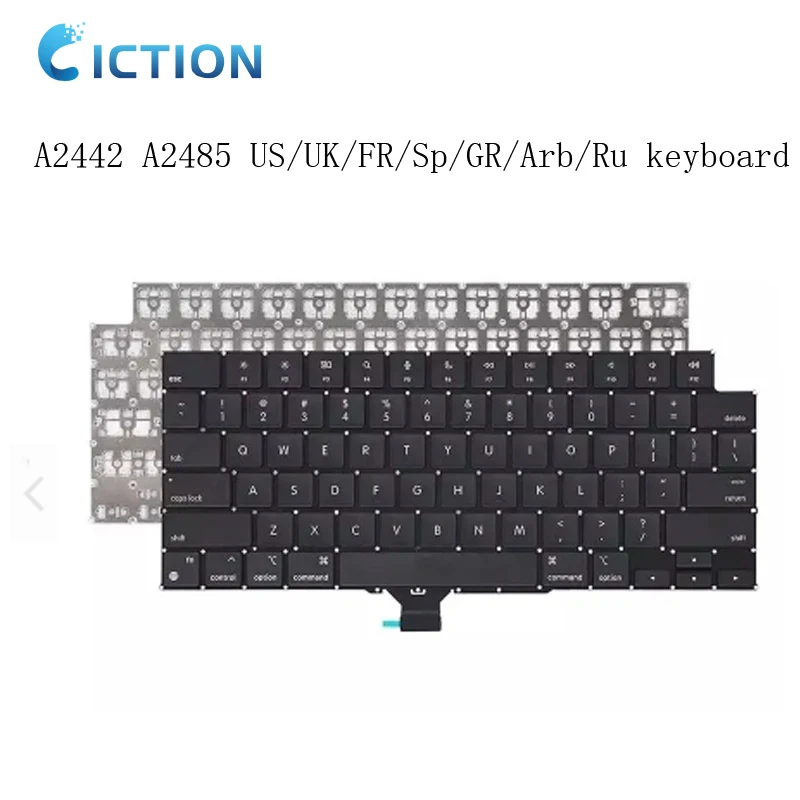 Wholesale New US UK Spain Russian French Italy Arabic Germany Keyboard for Macbook Pro 14' 16' A2442 A2485 Keyboard 2021 Year