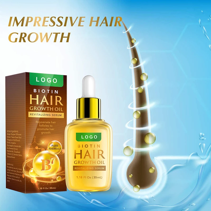 Private Label Natural Aloe Vera 7 Days Ginger Biotin Castor Fast Hair Growth Oil For Woman