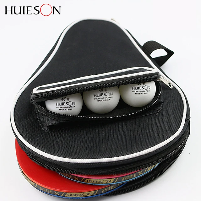 HUIESON Cheap Hold 2 Rackets Custom Print Logo Ping Pong Case Table Tennis Racket Bag