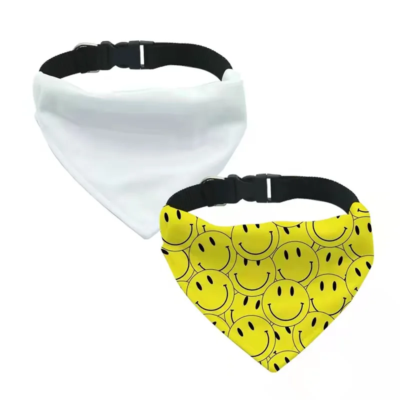 Multiple Sizes Sublimation Custom Adjustable Printed Logo Dog Collar Washablable sublimation scarf bandanas