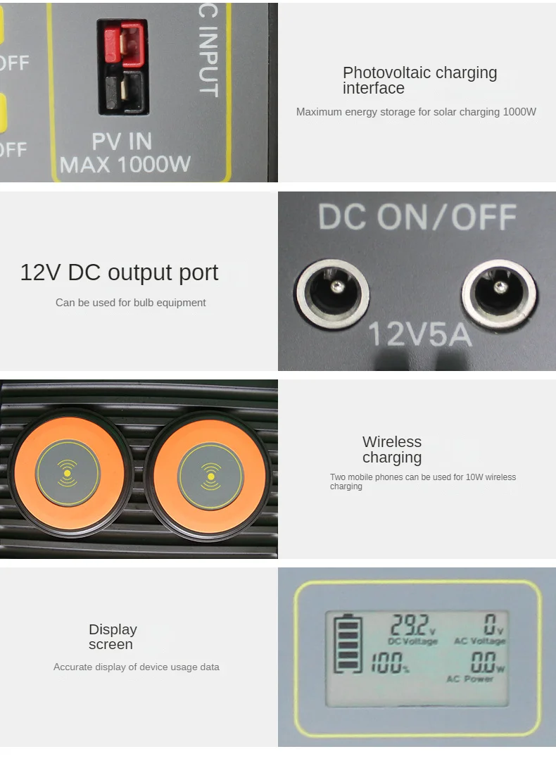 Wholesale Price Solar With Pure Sine Wave 1000w 1500w 2000w  3000w Fast Charging Portable Power Station For Outdoor And Home