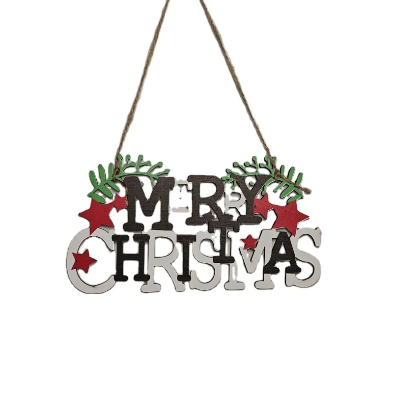 Merry Christmas DIY Wooden Letter Ornament Hand Painted Hanging Stand Enhances Holiday Craft Wood Crafts Wooden Boxes Wall Signs