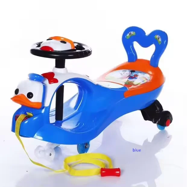 Wholesale 2024 cartoon toys cars for kids to drive / swing music & light twist car for baby girl and boy