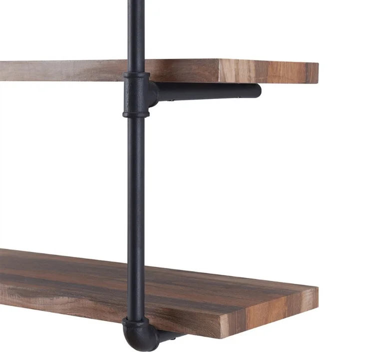 Vintage style iron wall mount durable  pipe book shelves