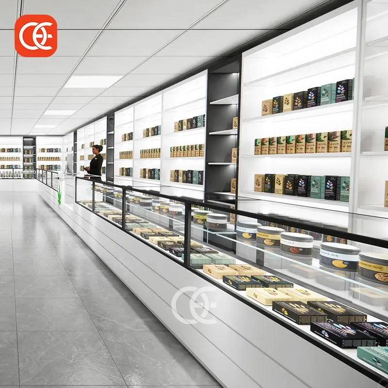 Сервисный витрина для магазина сигар 360 кальянного стекла дымовых магазинов