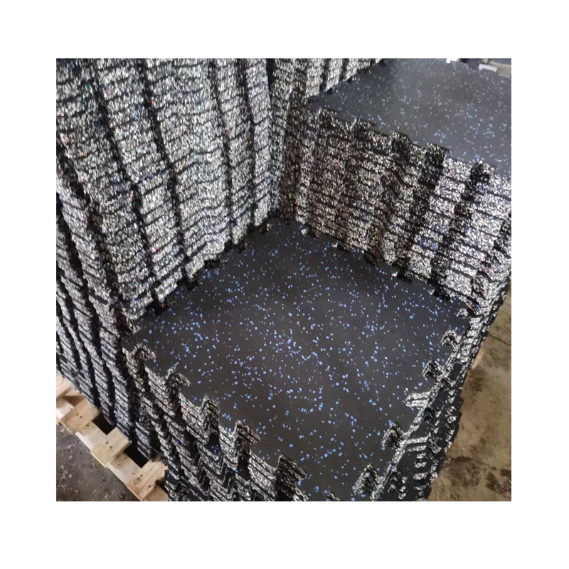 non toxic non slip Beautiful interlocked rubber floor Gym Floor Rubber mat Tiles with EPDM Fleck