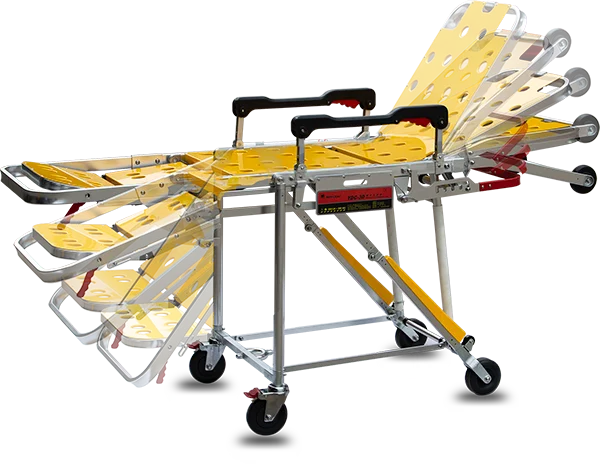 YDC-3D02 Red Leaf Ambulance Chair Stretcher Automatic Loading Stretcher Collapsible