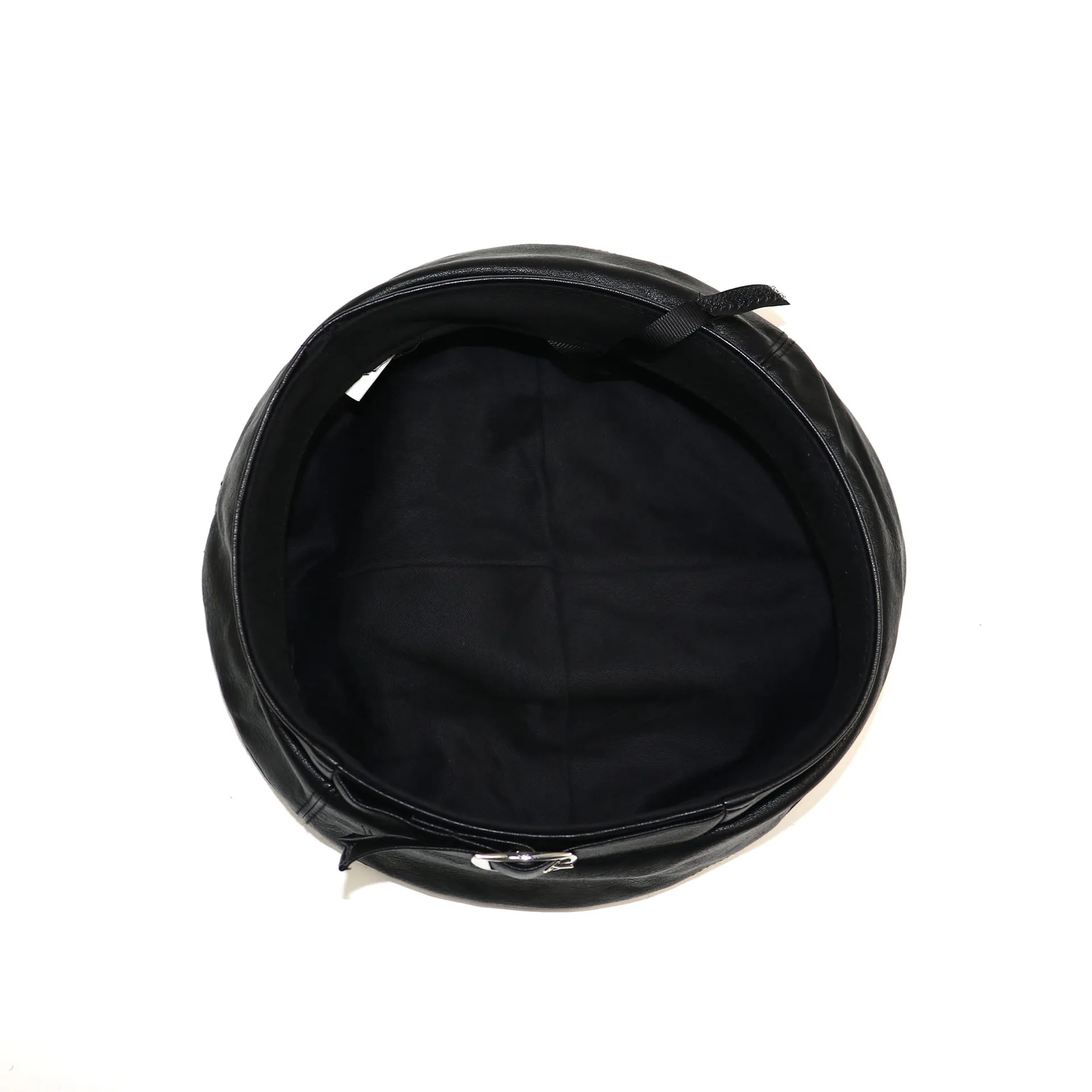 Fashion lady spring winter berets hat painter style hat femme women solid color warm pu beret hat