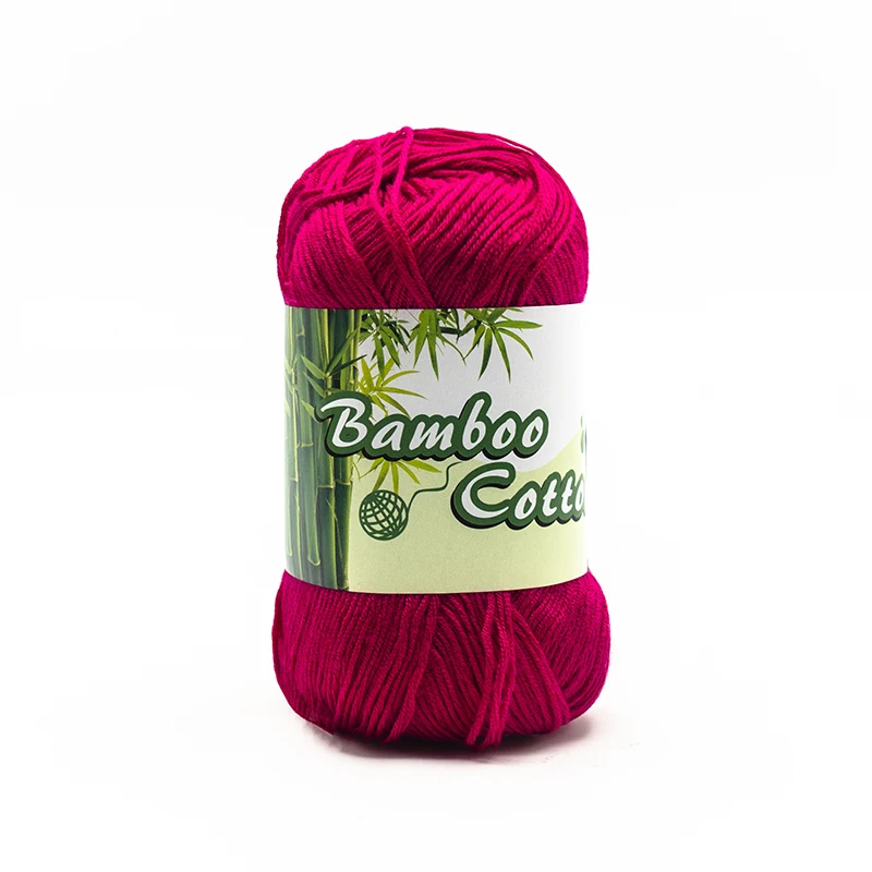 Crochet Knitwear Blended Yarn Bamboo Cotton Yarn Natural